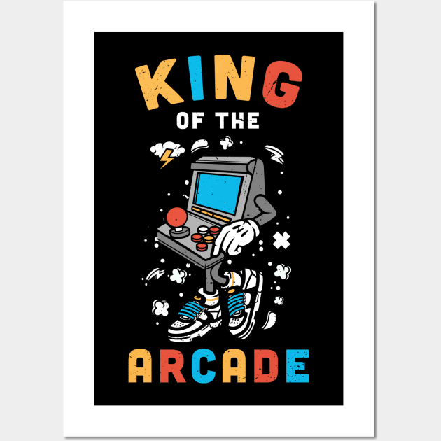 King of the Arcade,  Arcade game, Arcade lover Wall Art by Anodyle